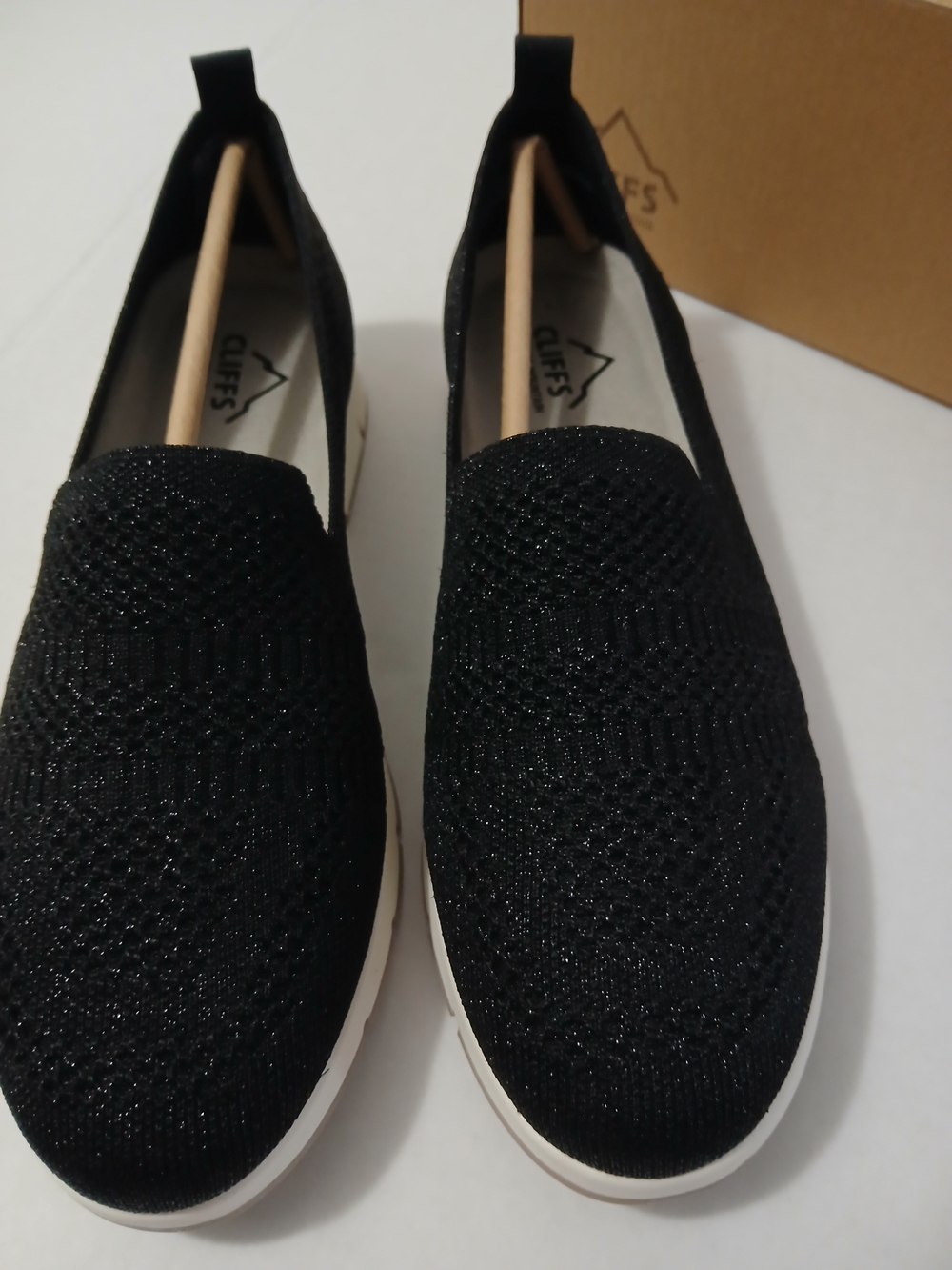White Mountain Black Knit Slip-On Flats with White Sole Various Sizes $36 - Picture 2 of 12